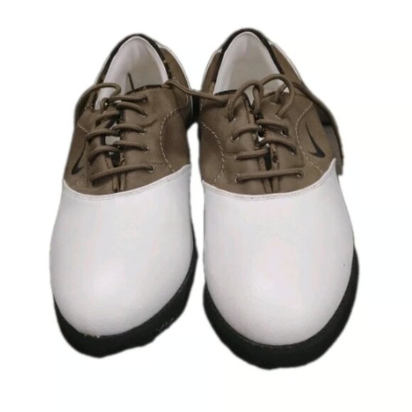 Nike Air White Brown Leather Oxford Style Soft Spike Men\'s 9.5 Golf Shoes main image 13
